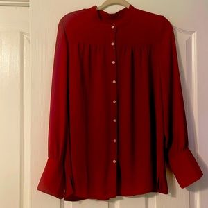Loft button down long sleeve top size large